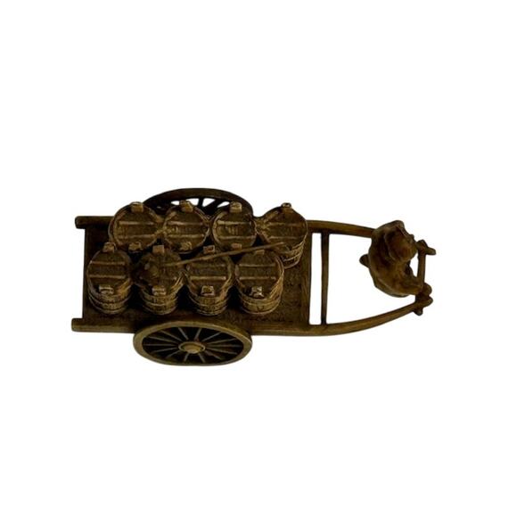 Vintage Asian Celluloid Man Pulling Cart of Barrels 1940s - Picture 6 of 6